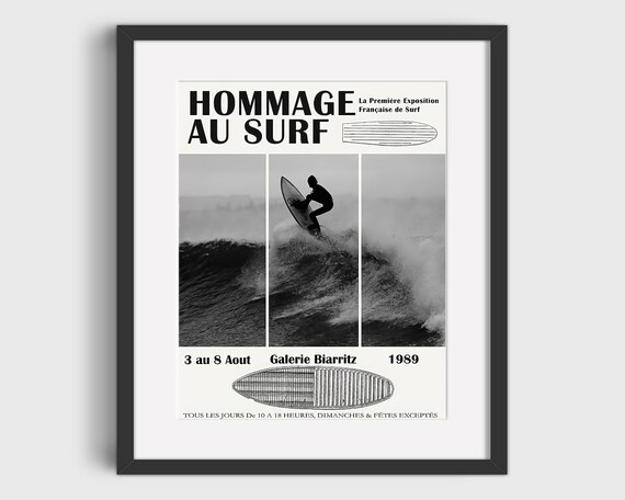 1989 HOMMAGE AU SURF Surfing Competition Print - Digital