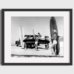 VINTAGE SURFING Photo - Digital Download, Printable Art, Black & White Surf Photo, Vintage Surfing Poster, Retro Surf Poster, Surfing Print
