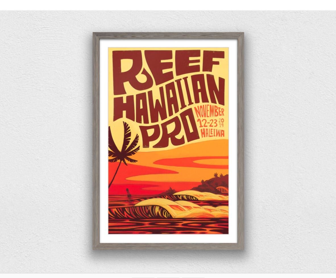 2014 REEF HAWAIIAN PRO Surf Competition Poster - Surfing