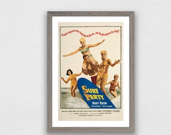 1964 Surf Party Movie Poster – Vintage Surfing Beach Decor Print