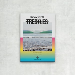 WRAPPED CANVAS - 2017 HURLEY Pro Trestles Surf Competition Print - Surfing Poster