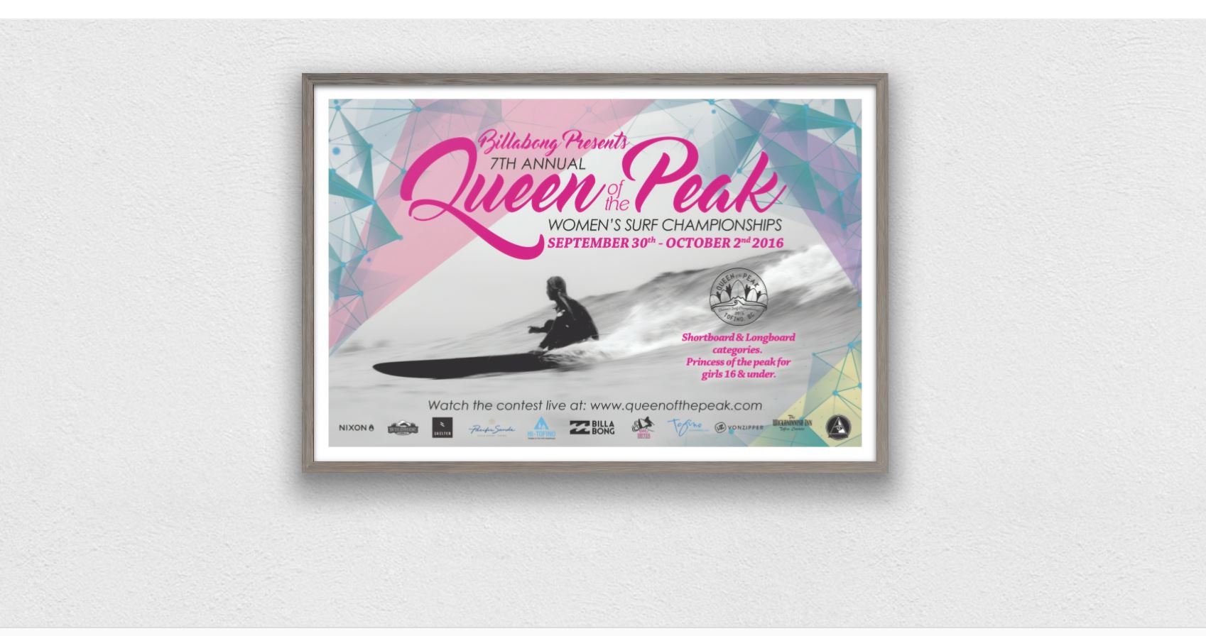 2016 BILLABONG Queen of the Peak Surf Competition Print - Surfing Poster -  Etsy, image size:1698x896
