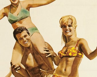 1964 Surf Party Movie Poster – Vintage Surfing Beach Decor Print