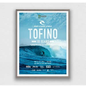 2016 RIP CURL PRO Tofino Surfing Competition Print - Digital Download, Printable Art, Vintage Surfing Poster, Retro Surf Poster
