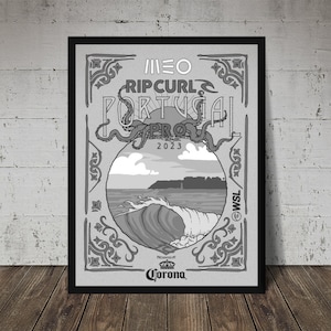 2023 RIP CURL PRO Portugal Surfing Competition Print - Digital Download, Printable Art, Vintage Surfing Poster, Retro Surf Poster