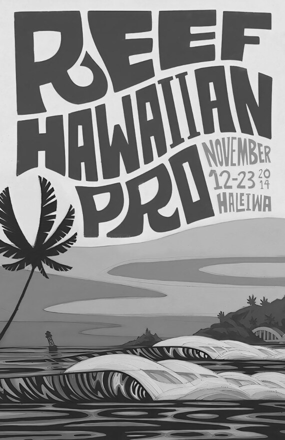2014 REEF HAWAIIAN PRO Surf Competition Poster - Surfing Print - Etsy