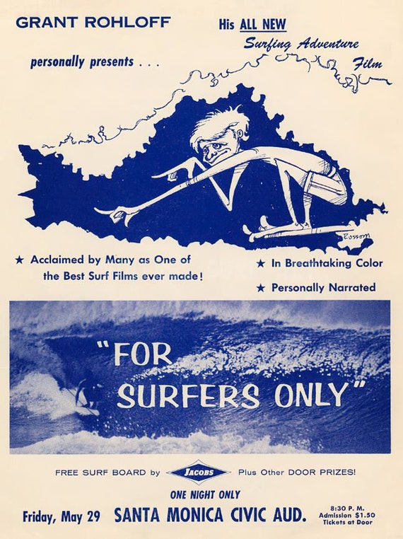 For Surfers Only – Vintage Surf Film Poster – Retro Adventure