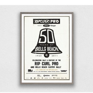 2011 RIP CURL PRO Bell&#39;s Beach Surfing Competition Print - Digital Download, Printable Art, Vintage Surfing Poster, Retro Surf Poster