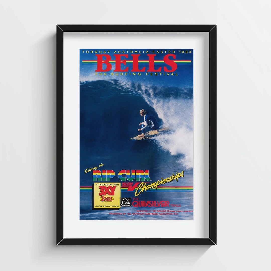 1983 Bells Beach Surf Competition Print – Vintage Rip Curl Poster