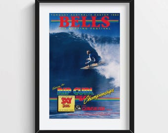 1983 Bells Beach Surf Competition Print – Vintage Rip Curl Poster