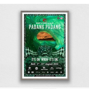 2016 RIP CURL - PADANG Padang Festival Surf Print -Digital Download, Printable Art, Vintage Surfing Poster, Retro Surf Poster, Surfing Print