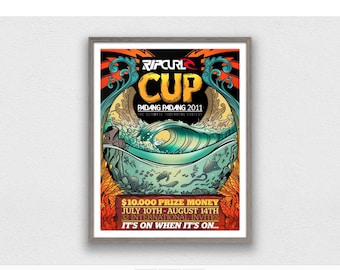 Stampa Rip Curl Cup 2011 – Poster vintage di surf (Download digitale)