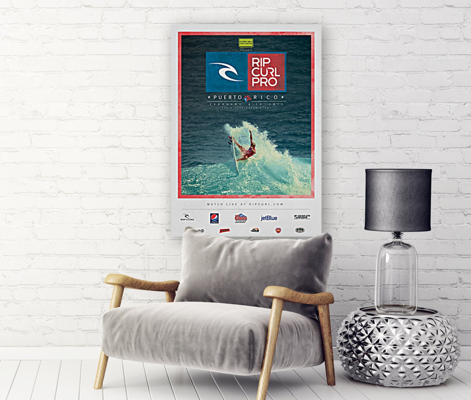 2013 RIP CURL PRO Puerto Rico Surfing Competition Print Digital ...