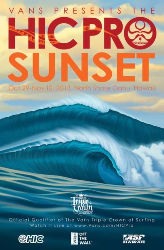 2013 VANS HIC PRO Sunset Beach Competition Print Surfing - Etsy