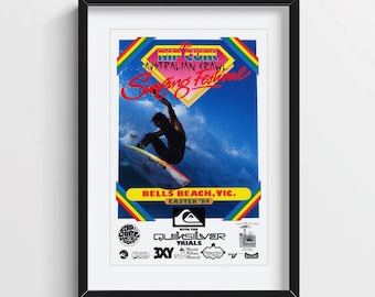 1984 Rip Curl Bells Beach Surfing Festival Print – Vintage Surf Poster (Easter '84)