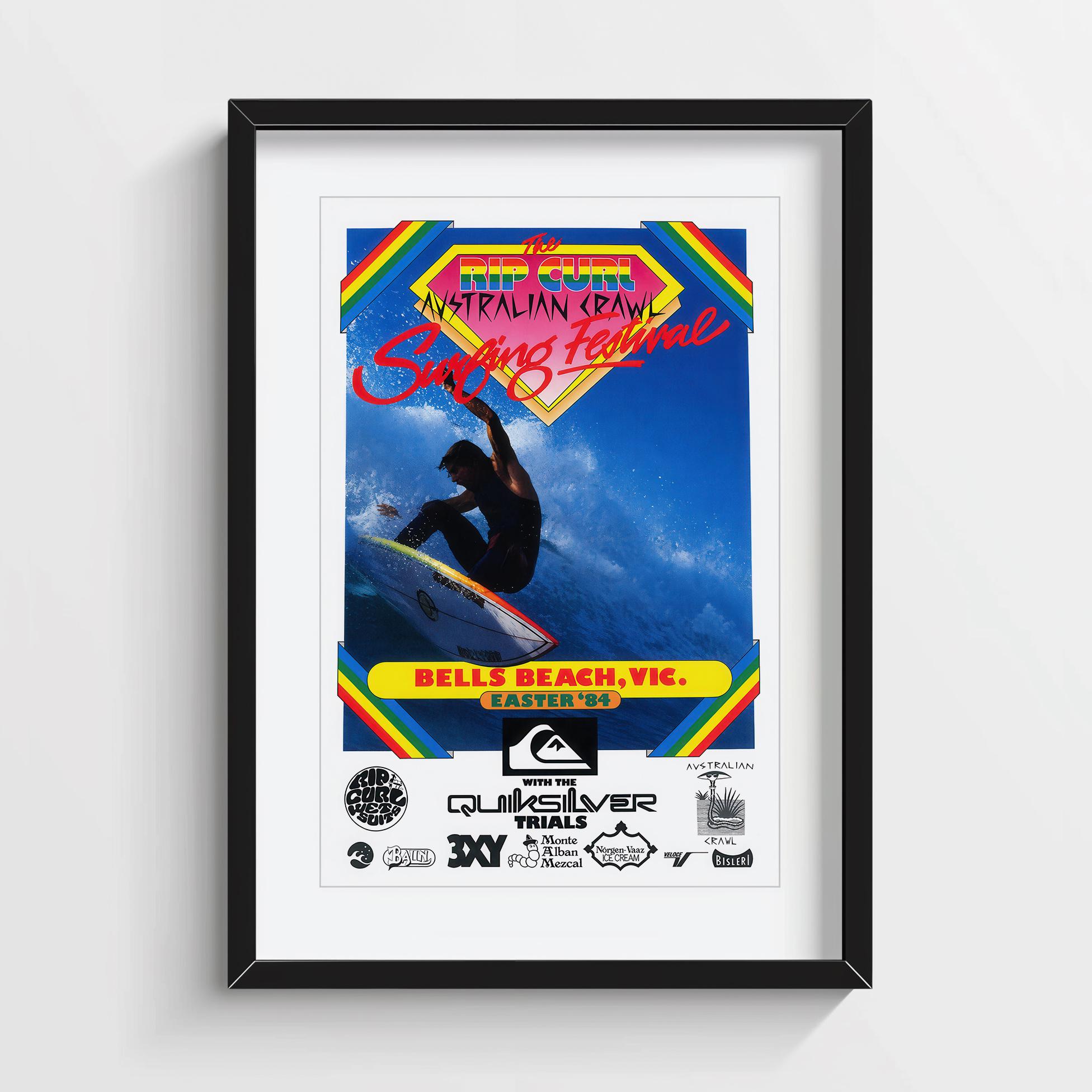 1984 Rip Curl Bells Beach Surfing Festival Print – Vintage Surf
