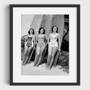 VINTAGE SURFING Photo - Digital Download, Printable Art, Black & White Surf Photo, Vintage Surfing Poster, Surf Poster, Surfing Print