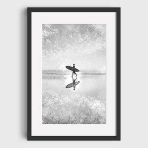 Pintura de acuarela SURFER - Descarga digital, Arte imprimible, Cartel de surf vintage, Cartel de surf retro, Impresión de surf, Acuarela de surf