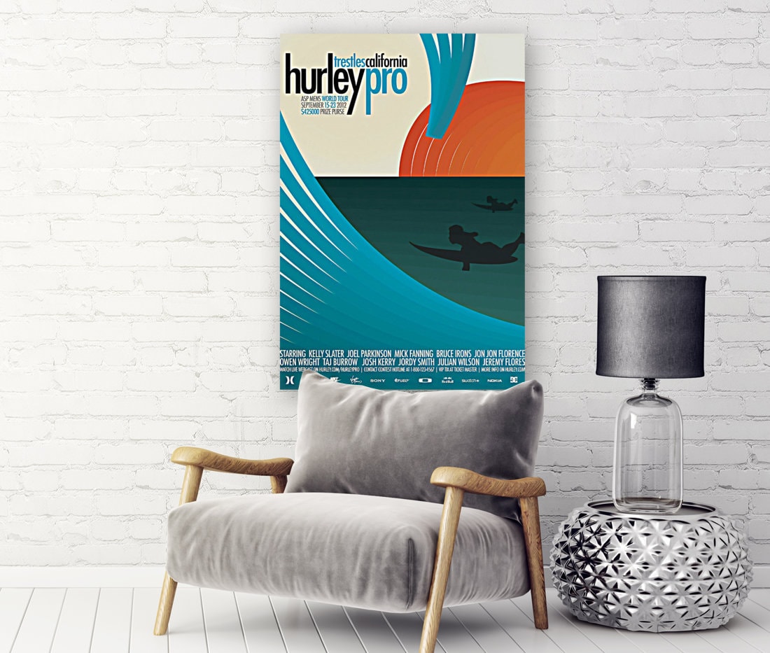 2012 HURLEY PRO TRESTLES Surf Competition Print - Surfing Poster