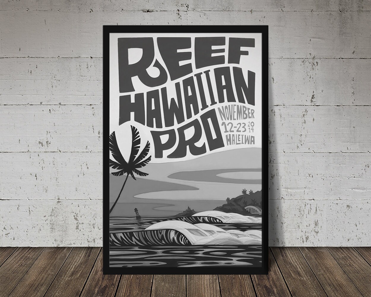 2014 REEF HAWAIIAN PRO Surf Competition Poster - Surfing Print - Etsy
