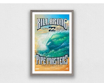 2010 Billabong Pipe Masters-tryck – Vintage surfaffisch (digital nedladdning)