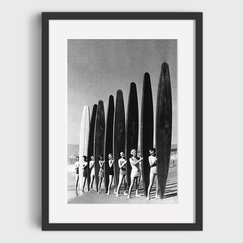 Surf Poster California Wall Art Black and White Ocean Print Etsy