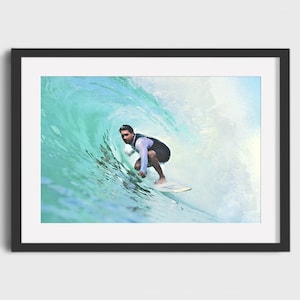 Pintura de acuarela SURFER - Descarga digital, Arte imprimible, Cartel de surf vintage, Cartel de surf retro, Impresión de surf, Acuarela de surf