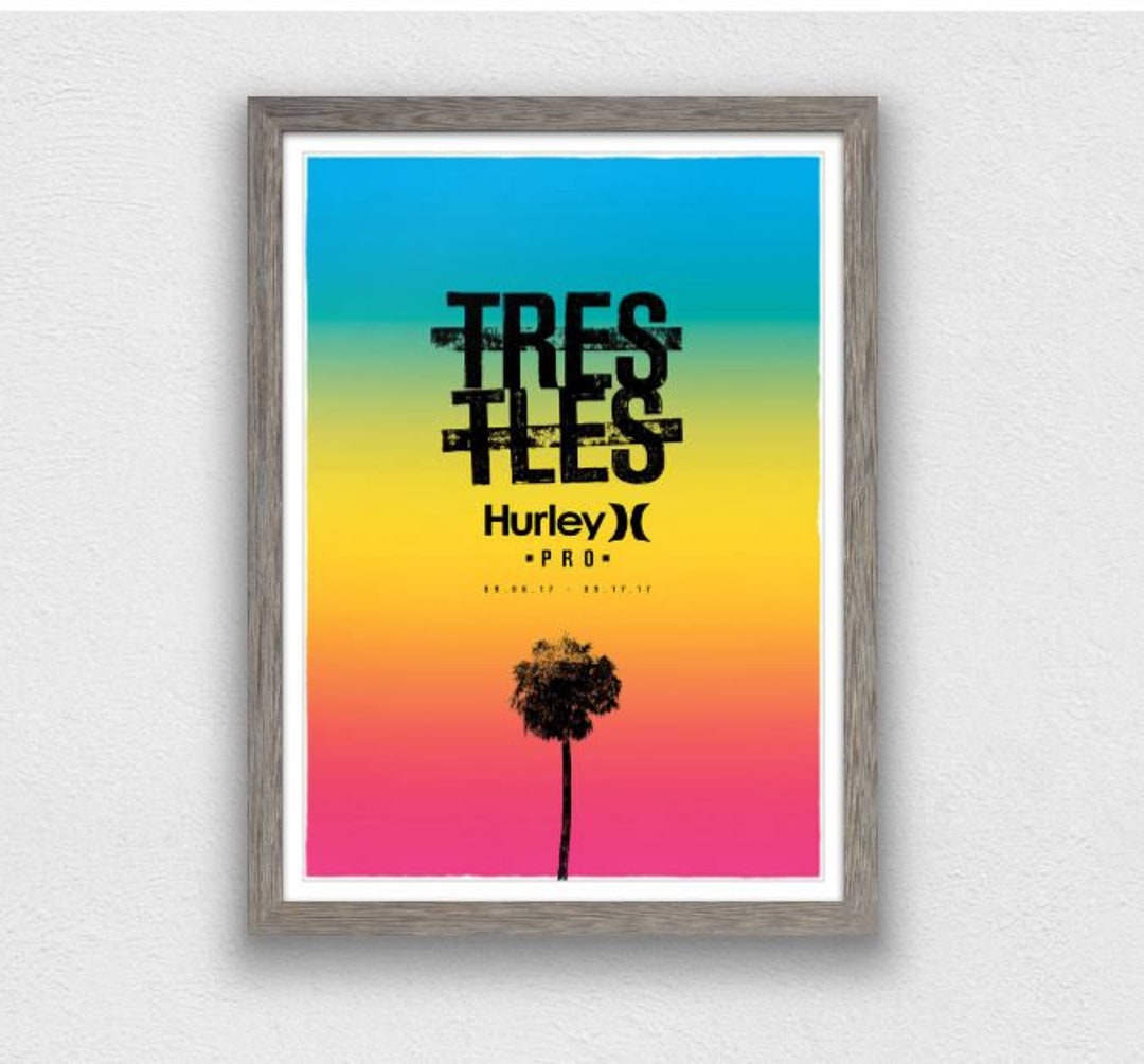2017 HURLEY PRO TRESTLES Surf Competition Print - Surfing Poster