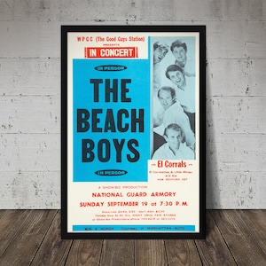 1965 BEACH BOYS Concert Poster - Surfing Poster