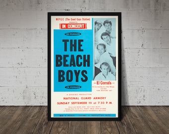 1965 BEACH BOYS Concert Poster - Surfing Poster