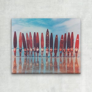WRAPPED CANVAS - Vintage Surfing Photo - Black & White Surf Photo, Surfing Poster, Surfing print, Surfing Wall Art, Surfing decor