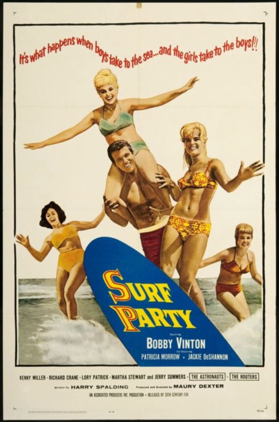 Surf Party 映画ポスター 1964 1964 Surf Party Movie Poster – Vintage Surfing Beach Decor Print