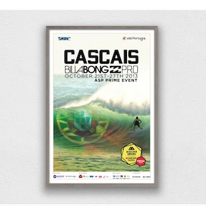 2013 CASCAIS BILLABONG PRO Surfing Competition Print - Surfing Poster