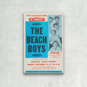 WRAPPED CANVAS - 1965 Beach Boys Concert Poster - Surfing Poster