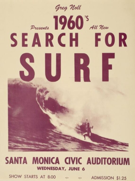 1960's Surf Poster – Vintage Beach Decor, Retro Surfing Print - Etsy