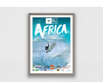 Stampa del Rip Curl Africa Tour – Poster vintage di surf (download digitale)