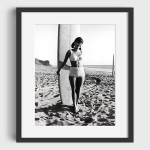 VINTAGE SURFING Photo - Black & White Surf Photo, Surfer Girls, Surfing print, Surfing Wall Art, Surfing decor