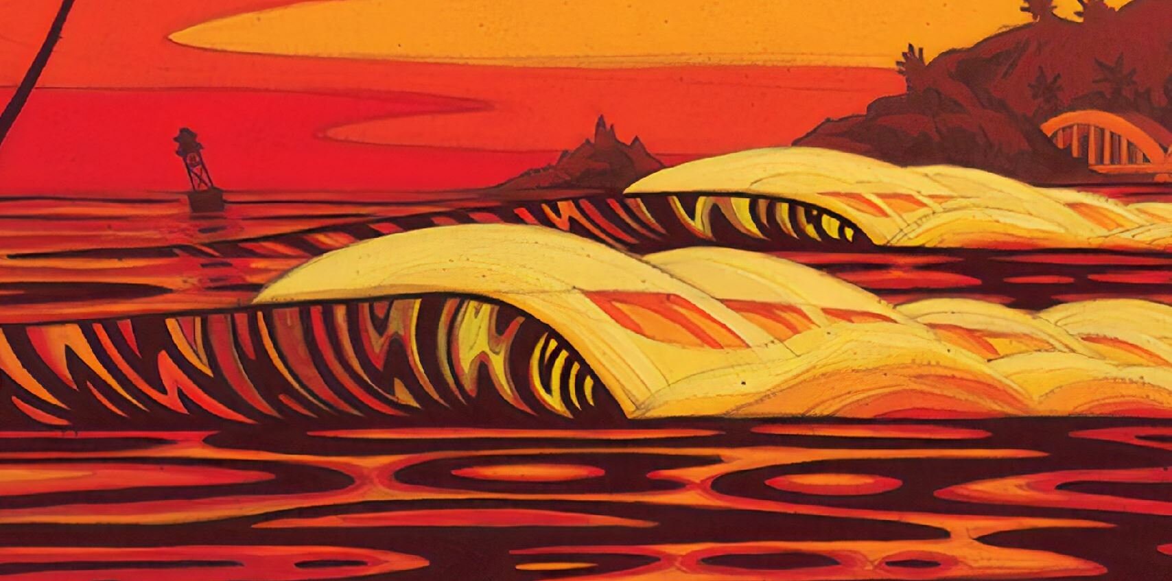 2014 REEF HAWAIIAN PRO Surf Competition Poster - Surfing