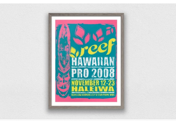 MINT RARE 2008 Reef Hawaii Pro Surfing Contest 2 Sided Official Surf Poster for sale online