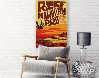 2014 REEF HAWAIIAN PRO Surf Competition Poster - Surfing