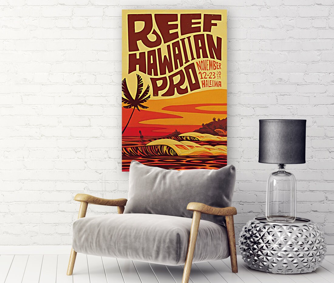 2014 REEF HAWAIIAN PRO Surf Competition Poster - Surfing
