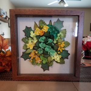 Quilling art - Yellow and green bouquet of flower - wall art - paper flowers - wall decor - wall hanging - Anniversary gift- gift for him