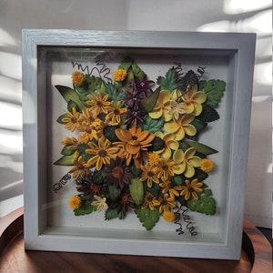 Quilling  - Yellow flowers - wall decor - paper flowers - Wall hanging - Flower Arrangement - Birthday gift- Christmas gift - Easter gifts