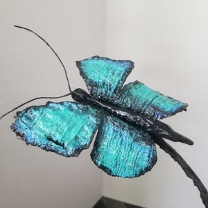Butterfly on the grass - Mixed Media art  - Powertex -Sculpture - Figurine - Home decor - Table top decor -Easter gift- Spring- gift for her