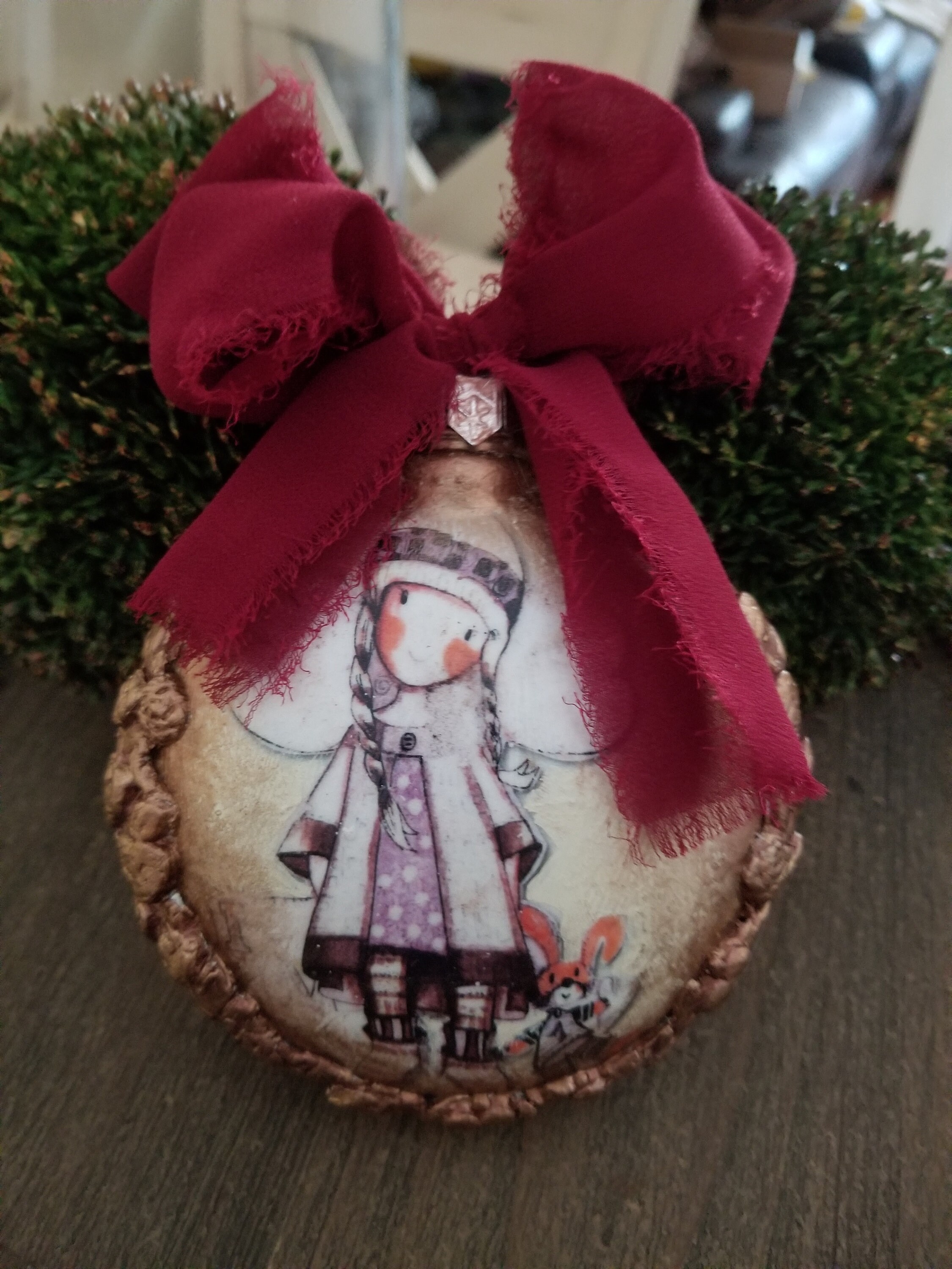 Set of 3 Christmas Ornaments 4.5in Christmas Ball Handmade Christmas