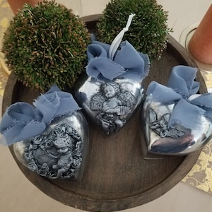 3 pcs set - Heart ornaments with mirror effect - Home decor - Wall decor - Home accent