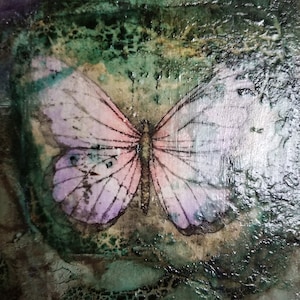 Painting on canvas original - Artwork - Wall Art - 3D Mixed Media Wall Art - 3D Art - Handmade Painting  - Powertex - Painting - Butterfly