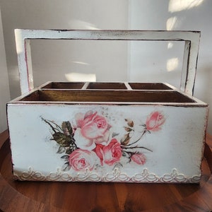 Decoupage box   - Vintage decoration - table top - Farmhouse decor - Christmas - Birthday - Easter gift - wood box - kitchen box