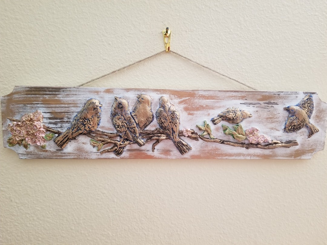 Birds Mixed Media Wall Decor Rustic Decor Farmhouse Etsy