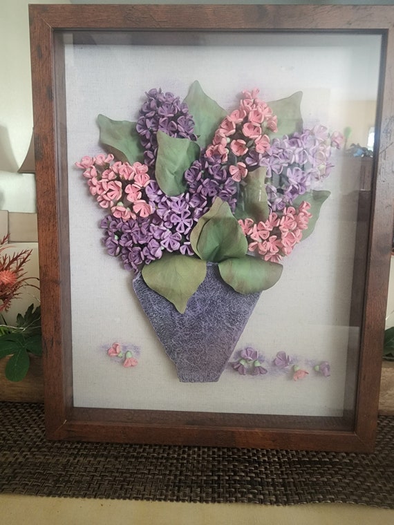 Quilling Art Purple Lilac Flowers in Purple Powertex Vase Etsy